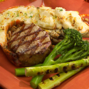 Grilled Florida Lobster Surf and Turf with Shallot Butter